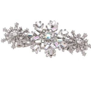 Rhinestone Embellished Snowflake Hair Barette New